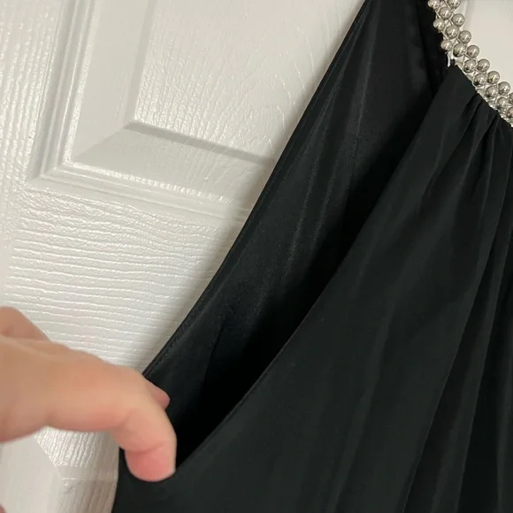 White House Black Market Black Dress with Silver Accents - Picture 3 of 11